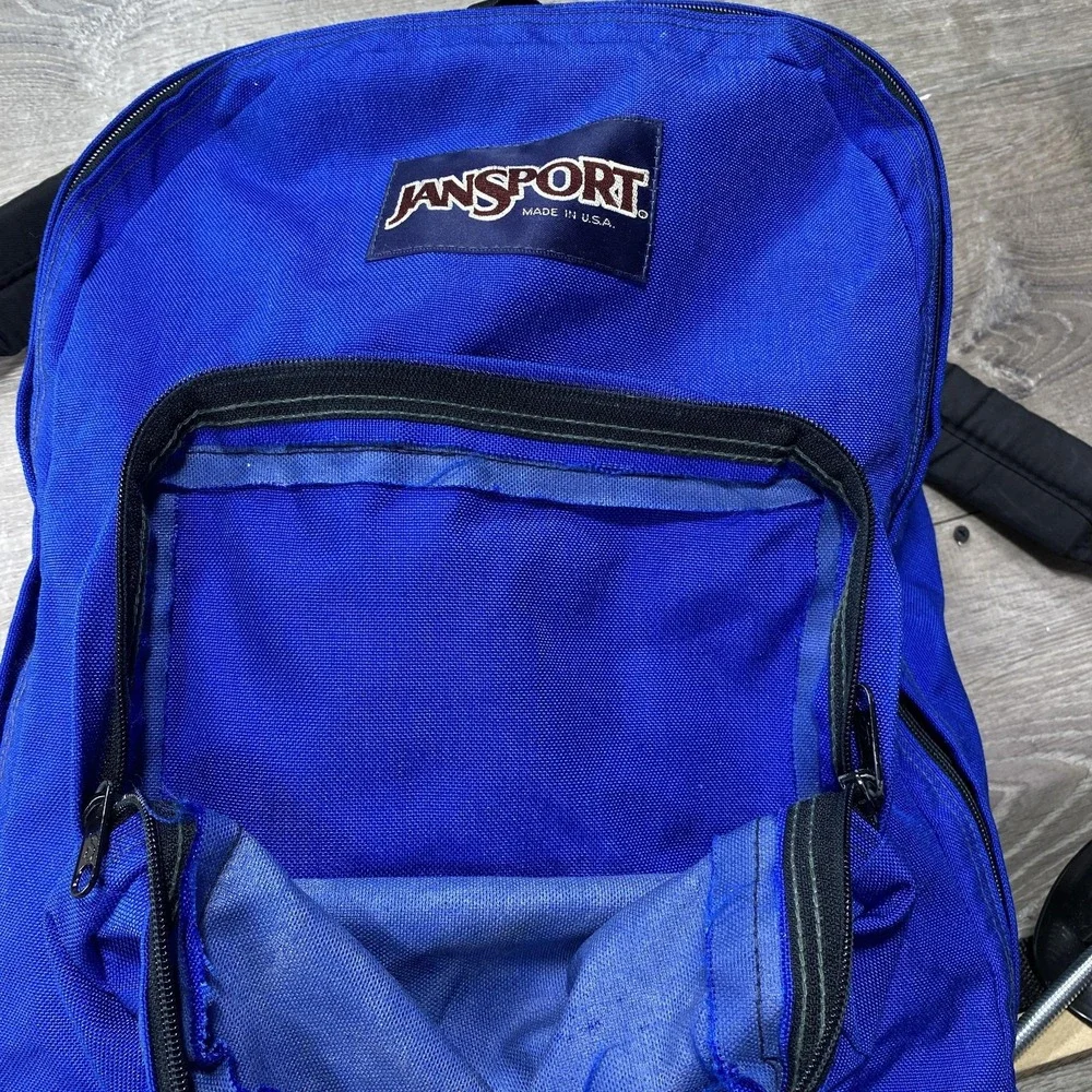 Vintage‎ JanSport Backpack Royal Blue Made in USA Classic Daypack School Bag